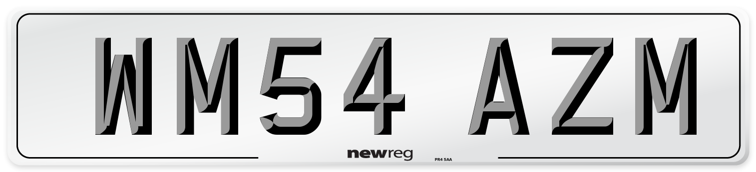 WM54 AZM Number Plate from New Reg